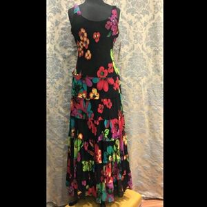 Jones N.Y Dress Multi-Color Floral Midi Dress